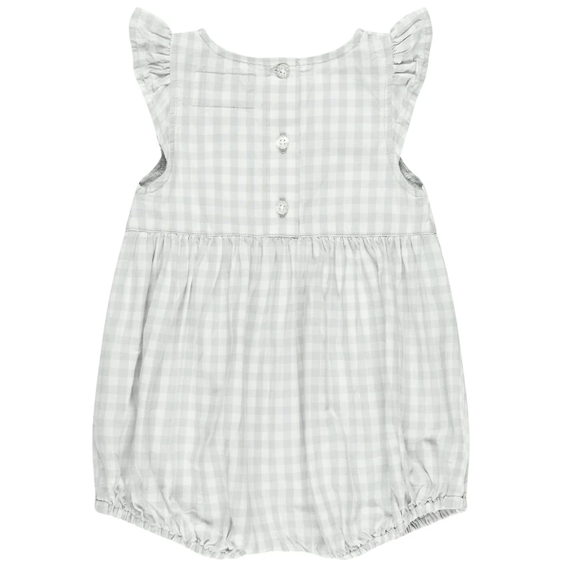 Girl's Infant Garb Gray Vanderbilt Commodores Cara Gingham Ruffled Bodysuit