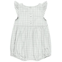 Girl's Infant Garb Gray Vanderbilt Commodores Cara Gingham Ruffled Bodysuit