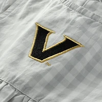 Girl's Infant Garb Gray Vanderbilt Commodores Cara Gingham Ruffled Bodysuit