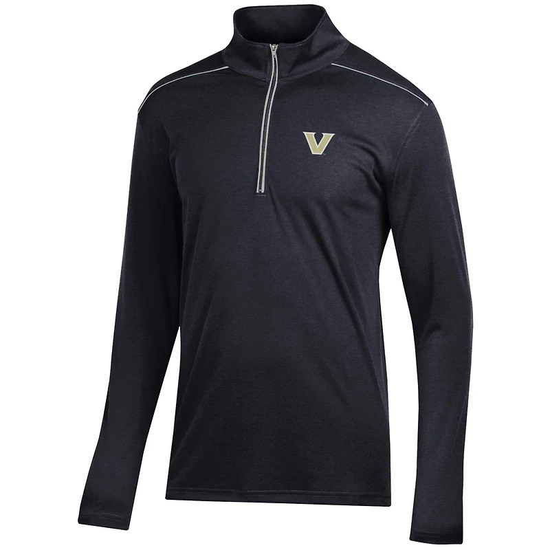 Pull-over noir Vanderbilt Commodores Classic Jacquard à fermeture éclair quart de tour pour homme