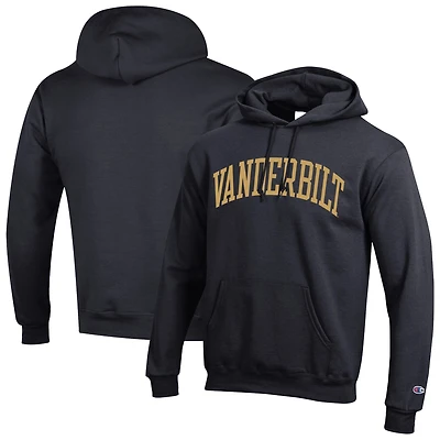 Men's Champion  Black Vanderbilt Commodores Basic Arch Fleece Pullover Hoodie