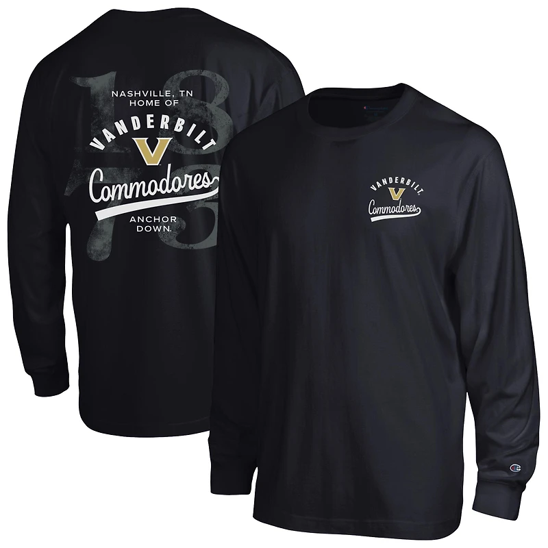 T-shirt à manches longues plastifié Champion Black Vanderbilt Commodores All-Star pour homme