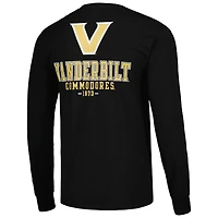 Men's Champion Black Vanderbilt Commodores Team Stack Long Sleeve T-Shirt