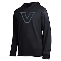 T-shirt à capuche manches longues Champion noir pour homme, modèle All-Star des Vanderbilt Commodores.