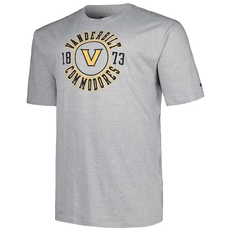 T-shirt Champion gris Vanderbilt Commodores Big & Tall Circle Logo pour hommes