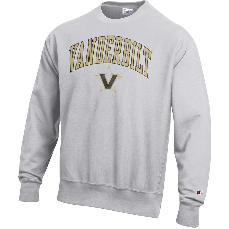 Sweat-shirt ras du cou à tissage inversé Champion Gray Vanderbilt Commodores pour homme, avec logo en relief et