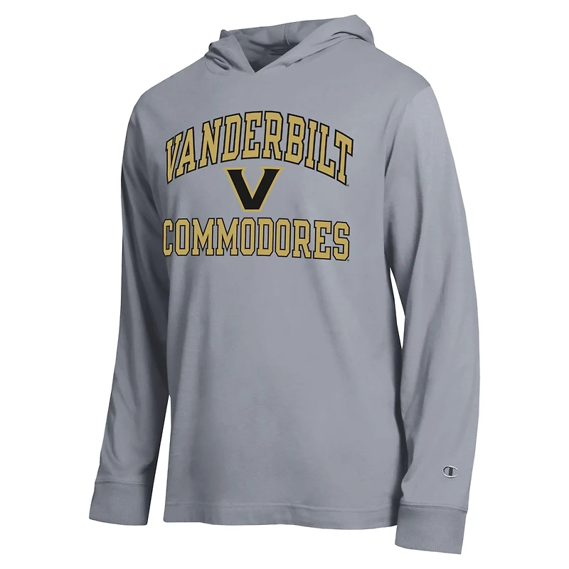 T-shirt à capuche manches longues Champion Heather Gray Vanderbilt Commodores High Motor All-Star pour homme