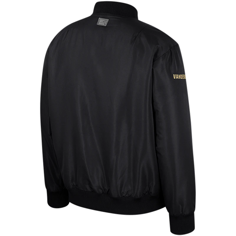 Men's Colosseum  Black Vanderbilt Commodores Full-Zip Bomber Jacket