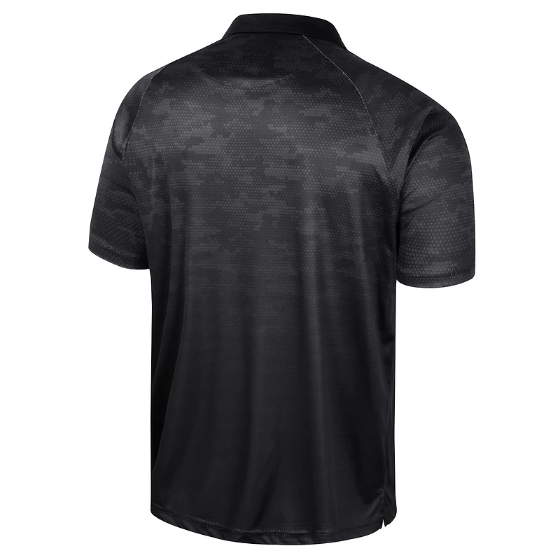 Men's Colosseum Black Vanderbilt Commodores Honeycomb Raglan Polo