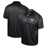 Men's Colosseum Black Vanderbilt Commodores Honeycomb Raglan Polo