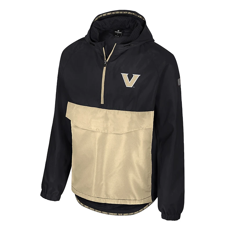 Men's Colosseum  Black Vanderbilt Commodores Reloaded Anorak Half-Zip Jacket