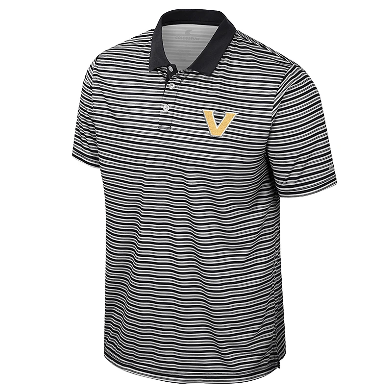 Polo rayé noir Colosseum Vanderbilt Commodores pour homme