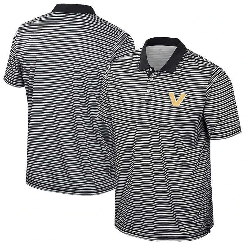 Polo rayé noir Colosseum Vanderbilt Commodores pour homme