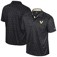 Men's Colosseum Black Vanderbilt Commodores Sublimated Golf Polo