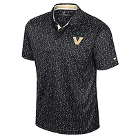 Men's Colosseum Black Vanderbilt Commodores Sublimated Golf Polo