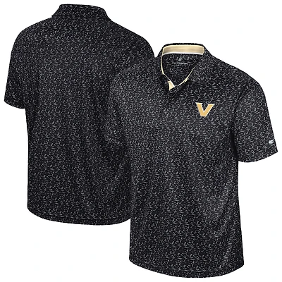 Men's Colosseum Black Vanderbilt Commodores Sublimated Golf Polo