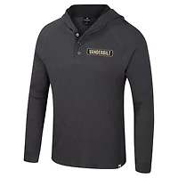 Men's Colosseum  Charcoal Vanderbilt Commodores Dujour Ralgan Long Sleeve Henley Hoodie T-Shirt
