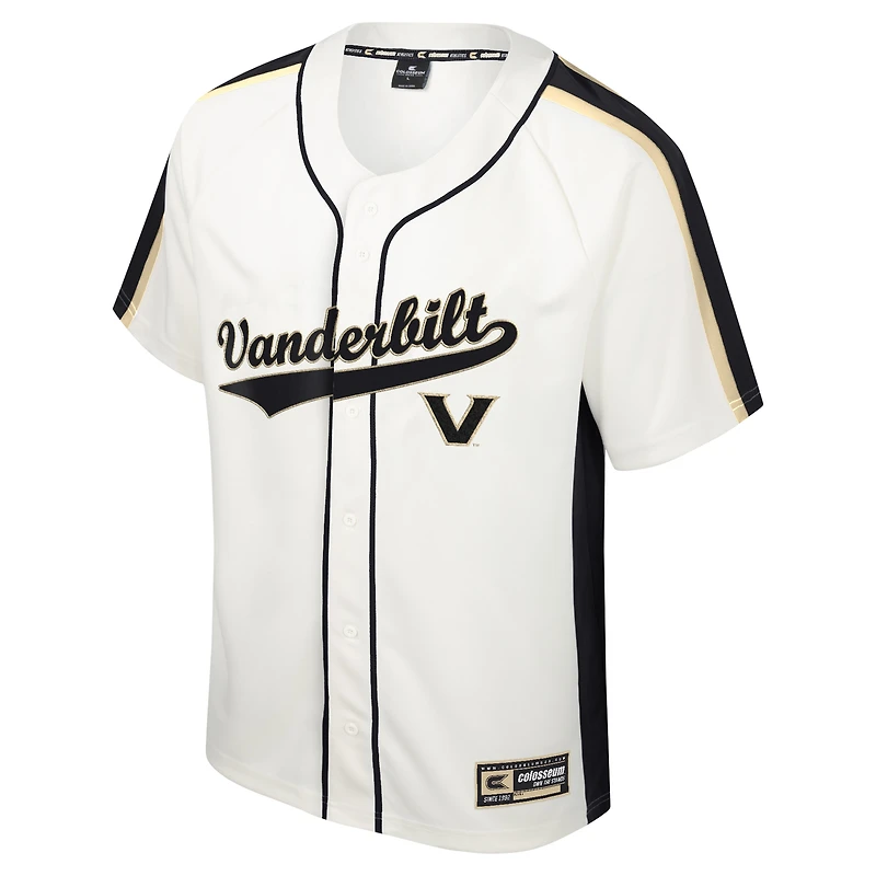 Maillot de baseball boutonné Colosseum crème Vanderbilt Commodores Ruth pour hommes