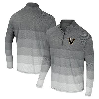 Coupe-vent à glissière quart de zip en maille rayée Colosseum Gray Vanderbilt Commodores AI pour homme