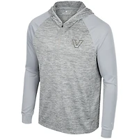 Haut à capuche quart de zip Vanderbilt Commodores Cybernetic Raglan gris Colosseum pour hommes