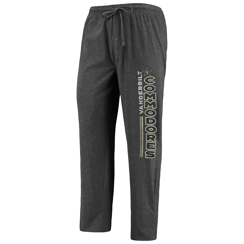 Men's Concepts Sport Heathered Charcoal/Black Vanderbilt Commodores Meter T-Shirt & Pants Sleep Set