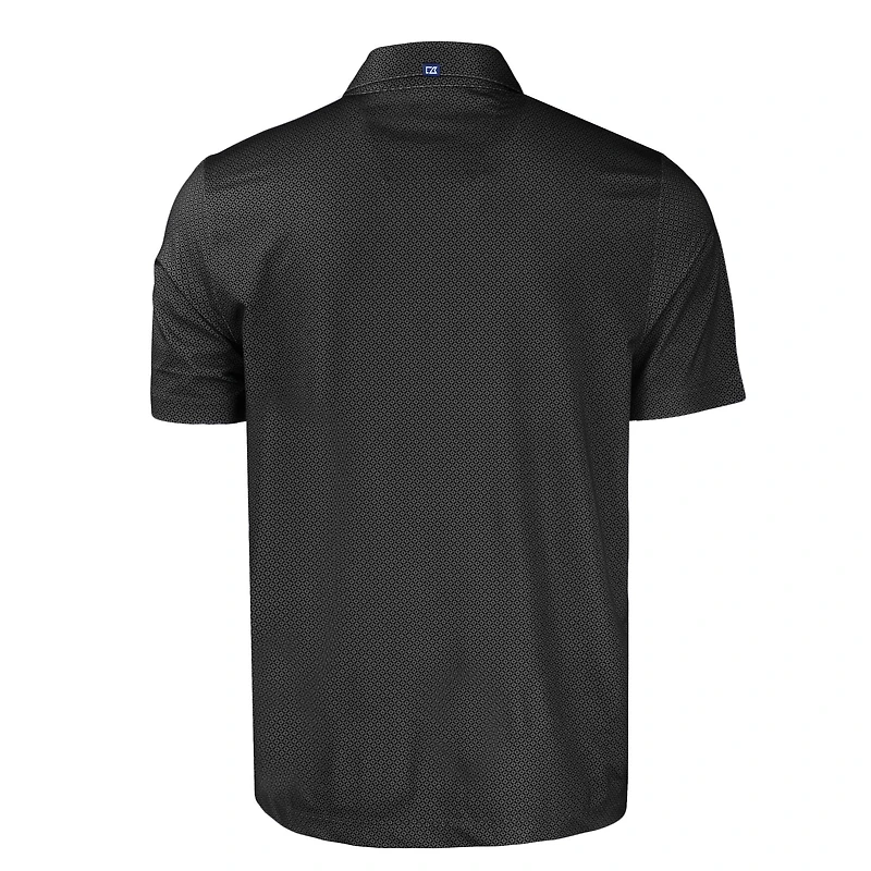 Men's Cutter & Buck  Black Vanderbilt Commodores Pike Eco Tonal Geo Print Stretch Recycled Polo