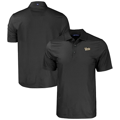 Men's Cutter & Buck  Black Vanderbilt Commodores Pike Eco Tonal Geo Print Stretch Recycled Polo