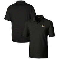 Men's Cutter & Buck  Black Vanderbilt Commodores Vault Forge Pencil Stripe Stretch Polo
