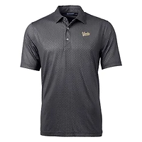 Men's Cutter & Buck  Black Vanderbilt Commodores Vault Pike Banner Print Stretch Polo