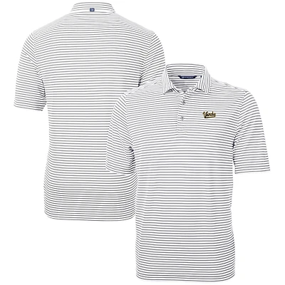 Polo à rayures éco-piqué recyclé Cutter & Buck Gray Vanderbilt Commodores Vault DryTec Virtue pour homme