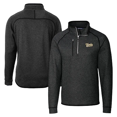 Veste pull-over en tricot raglan demi-zip pour homme, couleur anthracite, Cutter & Buck, Vanderbilt Commodores Vault Mainsail