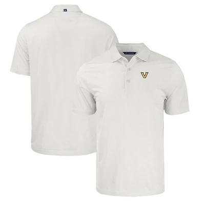 Men's Cutter & Buck White/Gray Vanderbilt Commodores Pike Eco Symmetry Print Stretch Recycled Polo