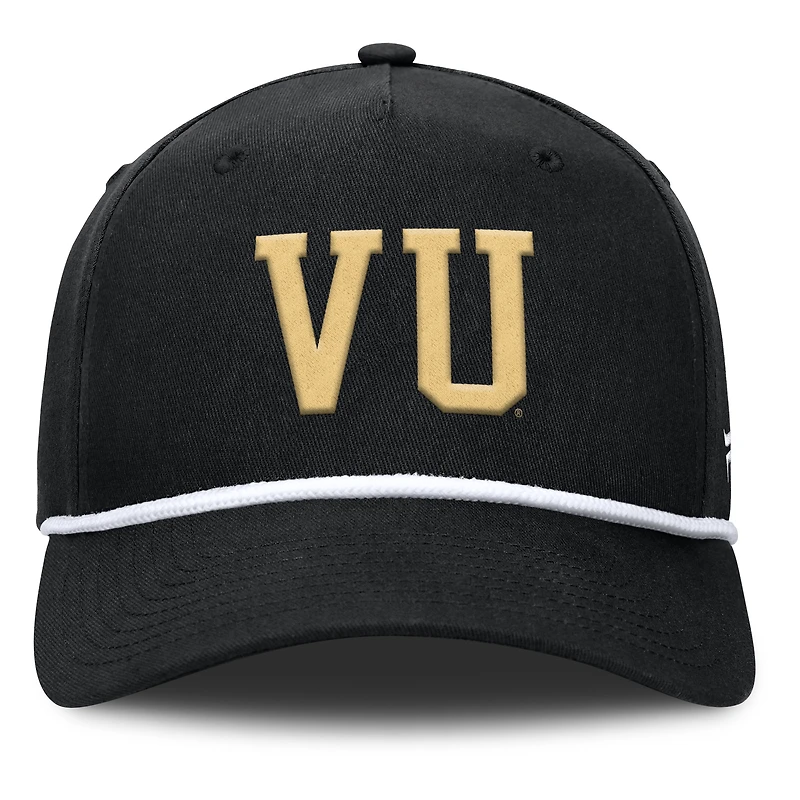 Men's Fanatics  Black Vanderbilt Commodores Foul Ball Rope Adjustable Hat