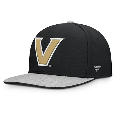 Casquette snapback en loden noir Vanderbilt Commodores Fanatics pour homme