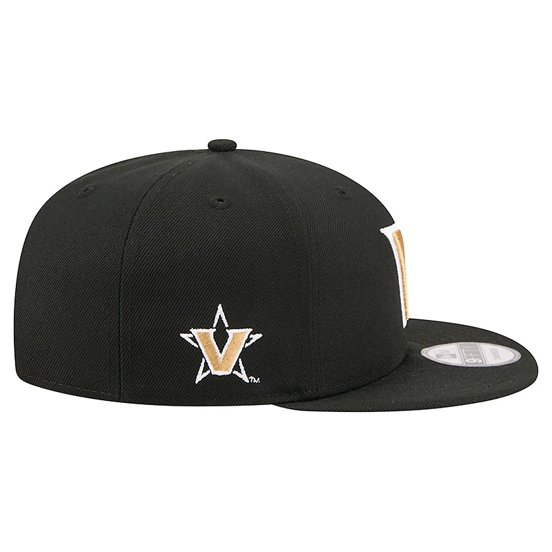 Men's New Era  Black Vanderbilt Commodores Team 9FIFTY Snapback Hat