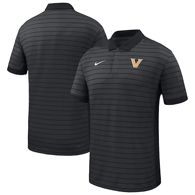 Polo Nike noir à rayures Victory pour homme, équipe de début saison 2025 des Commodores Vanderbilt