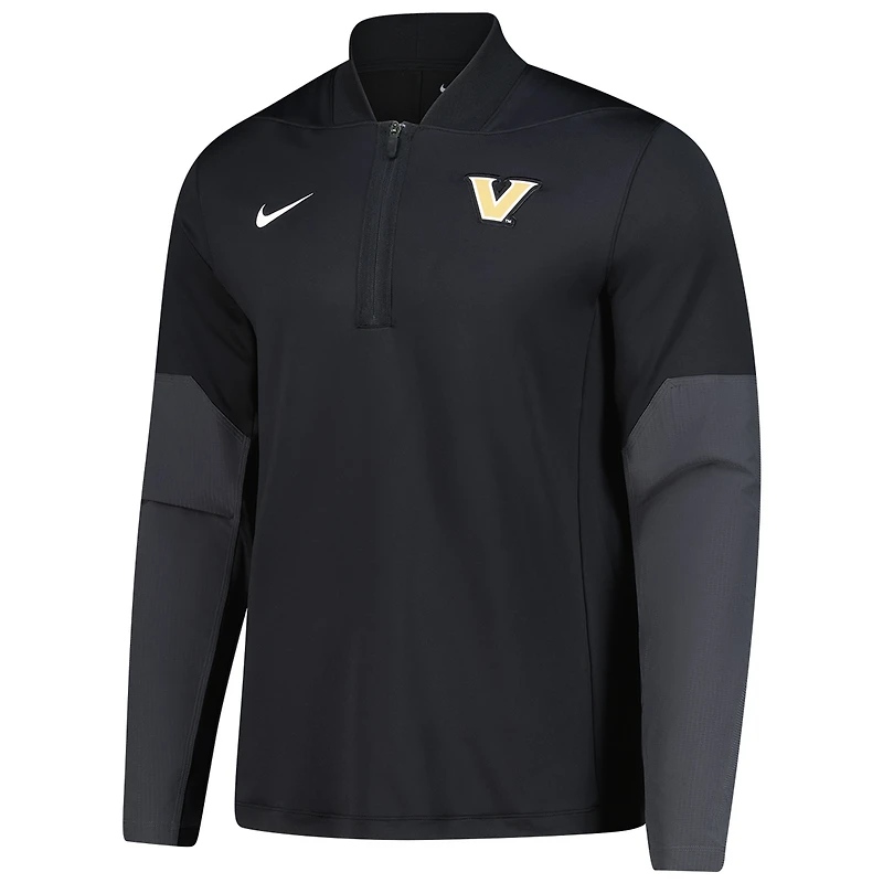 Men's Nike  Black Vanderbilt Commodores Dri-FIT Half-Zip Pullover