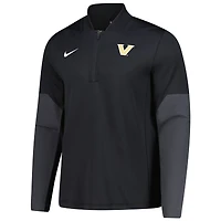 Men's Nike  Black Vanderbilt Commodores Dri-FIT Half-Zip Pullover