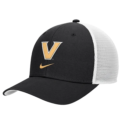 Men's Nike Black Vanderbilt Commodores Rise Trucker Dri-FIT Adjustable Hat