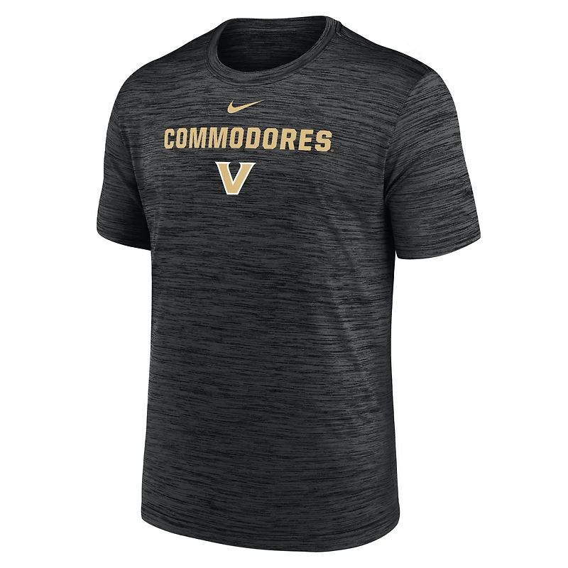 T-shirt Nike Velocity Dri-FIT noir pour homme, Vanderbilt Commodores