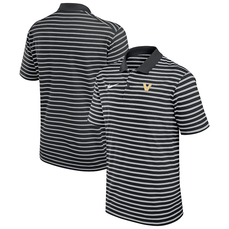 Polo Nike noir Vanderbilt Commodores Victory Stripe Performance pour homme