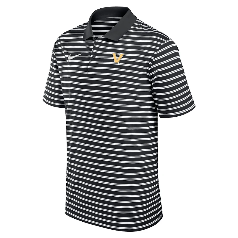 Polo Nike noir Vanderbilt Commodores Victory Stripe Performance pour homme