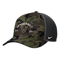 Men's Nike Camo Vanderbilt Commodores 2025 Military Appreciation Rise Adjustable Trucker Hat