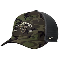 Men's Nike Camo Vanderbilt Commodores 2025 Military Appreciation Rise Adjustable Trucker Hat