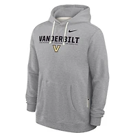 Sweat à capuche Nike Dri-FIT Standard Issue 2025 Sideline pour homme, gris chiné, des Vanderbilt Commodores
