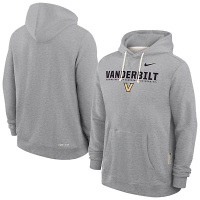 Men's Nike Heather Gray Vanderbilt Commodores 2025 Sideline Standard Issue Dri-FIT Hoodie