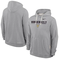 Men's Nike Heather Gray Vanderbilt Commodores 2025 Sideline Standard Issue Dri-FIT Hoodie