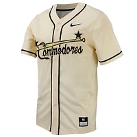 Maillot de baseball à boutons complets Nike Natural Vanderbilt Commodores pour hommes