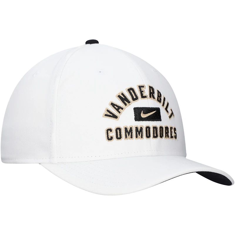 Casquette Nike Vanderbilt Commodores Rise Flex blanche pour homme