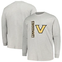 Men's Profile Gray Vanderbilt Commodores Big & Tall Mascot Long Sleeve T-Shirt